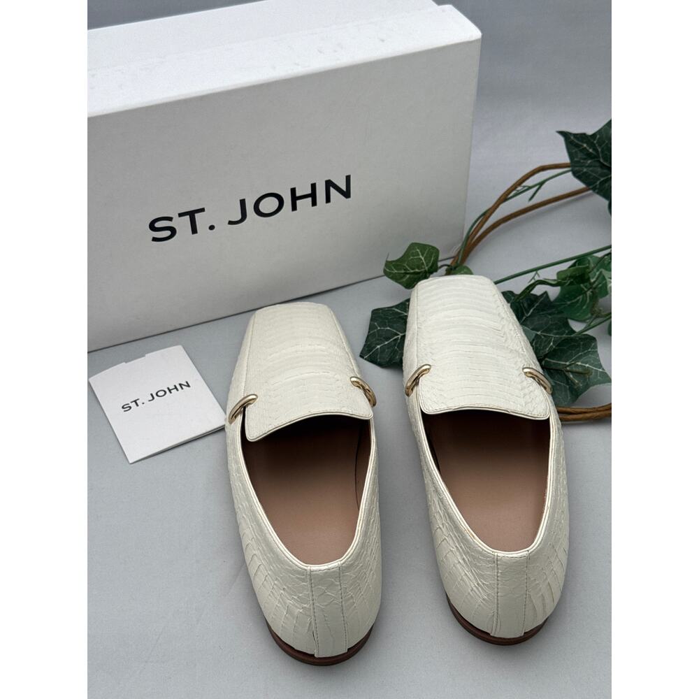 St. John Optic White Loafers Size 9 - Picture 3 of 10